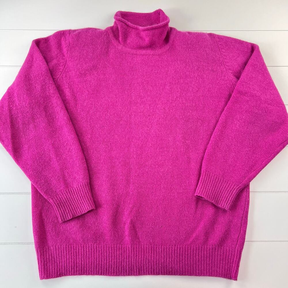 Deans of Scotland Vintage Pink Turtleneck Wool Rabbit Hair Sweater Size Large